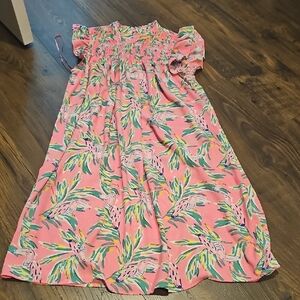 Crown & Ivy Pink Parrot Dress Sz Small